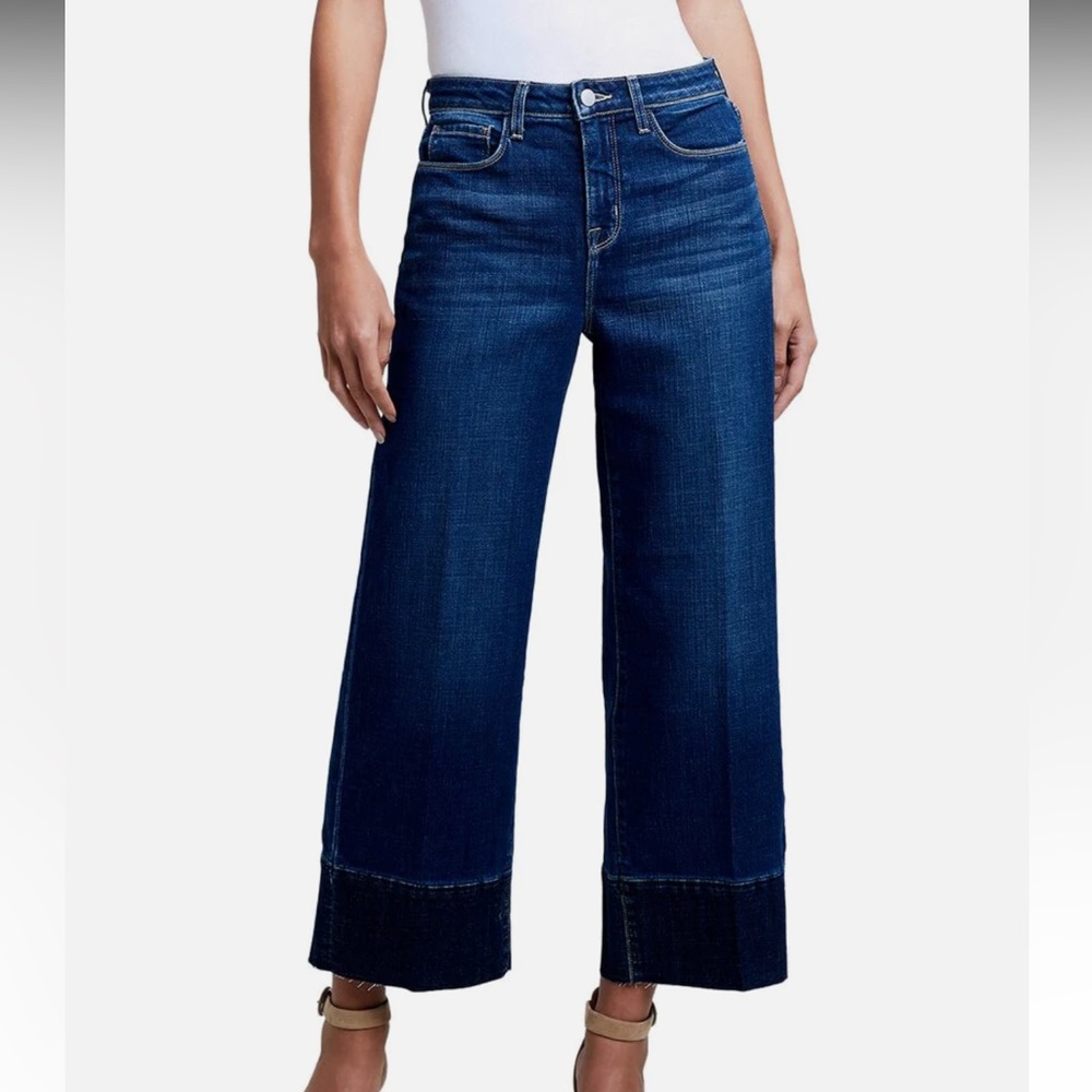 L'AGENCE Whitney High-Rise Wide Leg Jean two tone